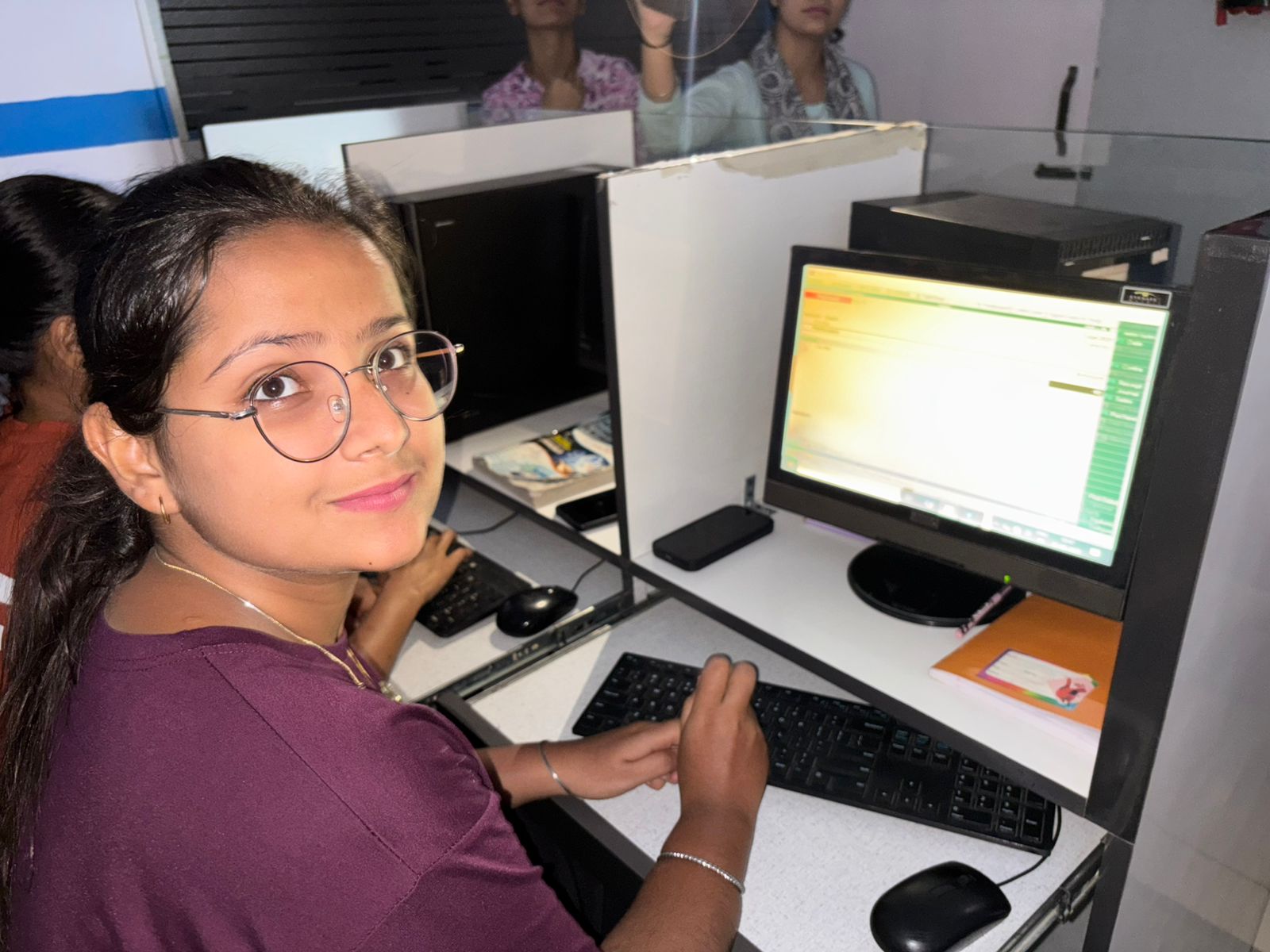 Girl Working on Computer